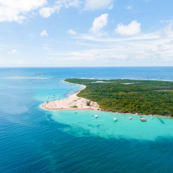 an island in the middle of a body of water